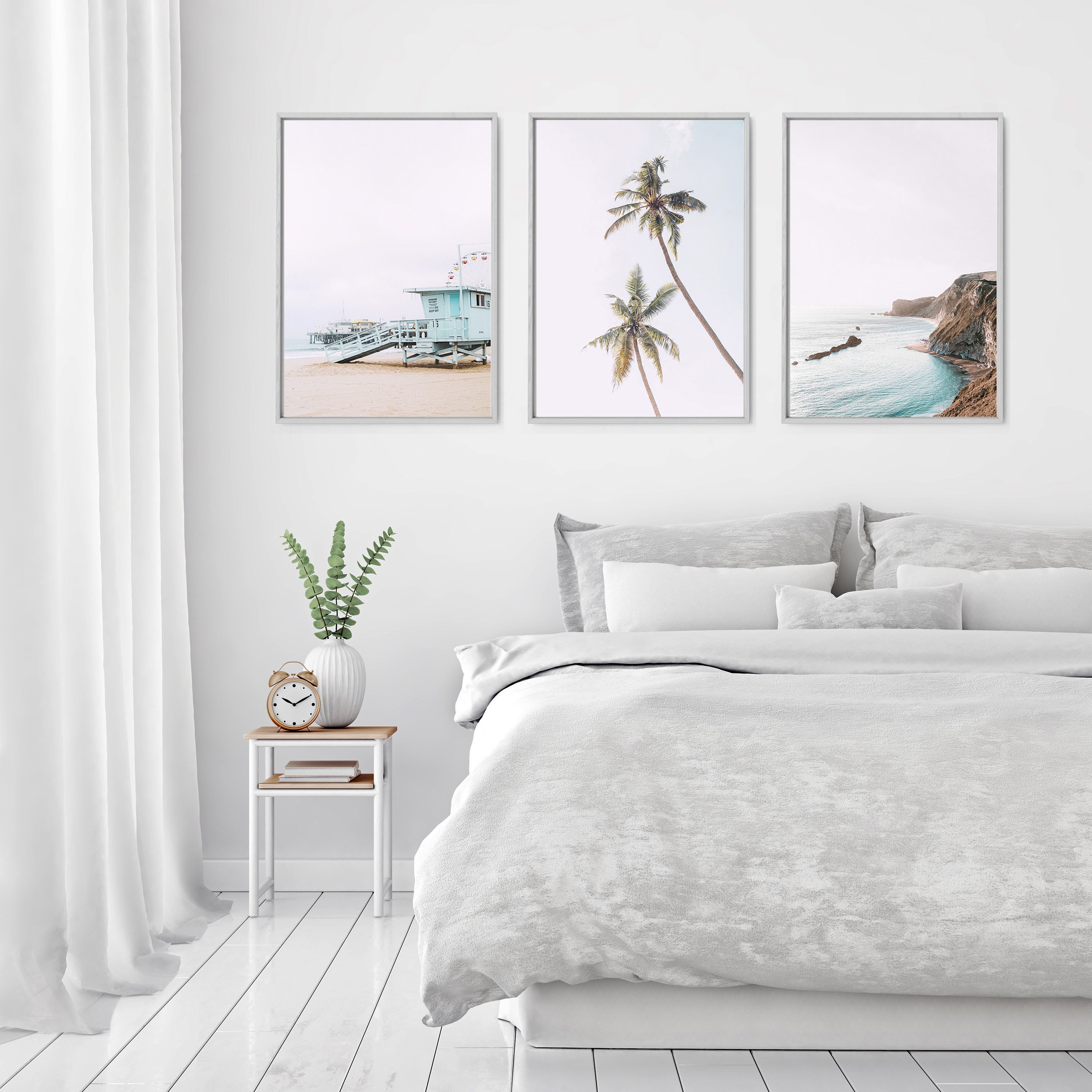 Beach Wall Art Beach Print Ocean Wall Art Set of 3 Ocean Print Etsy