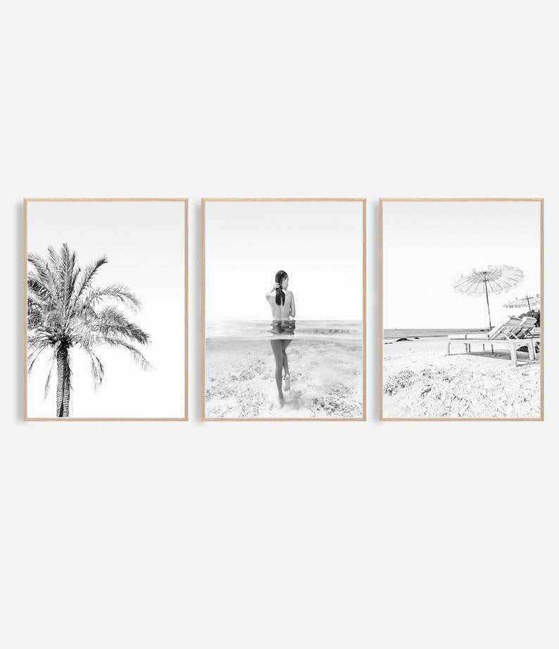 Beach Wall Art Beach Print Ocean Wall Art Woman on Beach Print Etsy