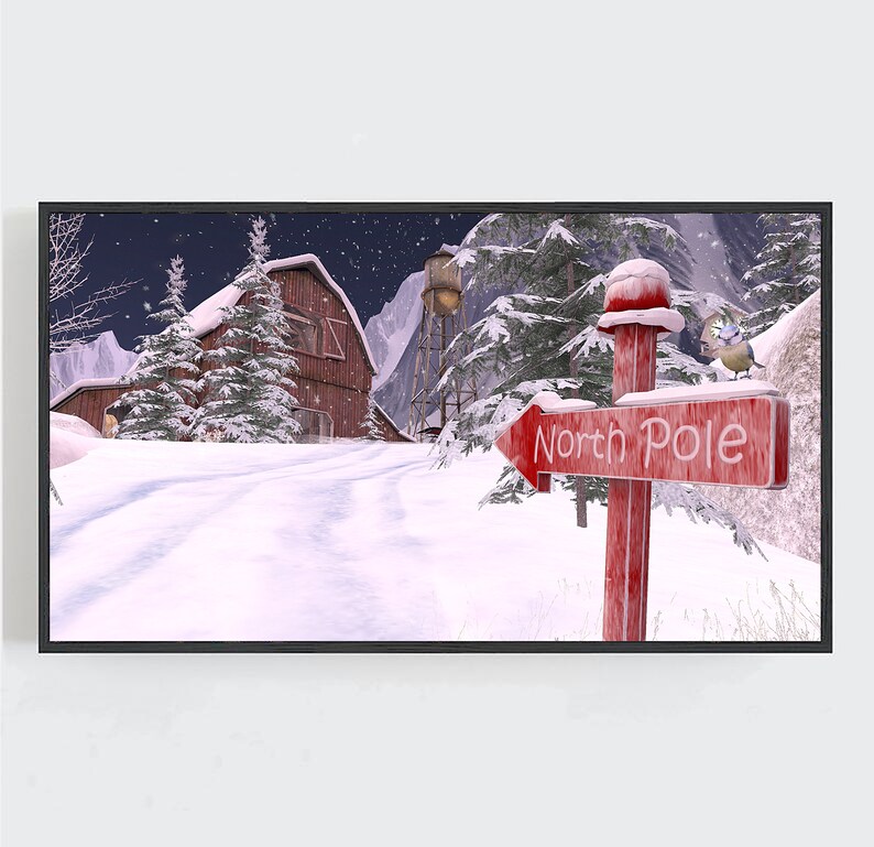 Samsung Frame TV Art Christmas Winter Landscape Instant Etsy
