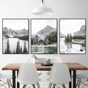 Mountain Wall Art Set of 3 Mountain Prints Decor Landscape Print Nature Print Photography Lake Print Canadian Print Mountain Printable Art image 5