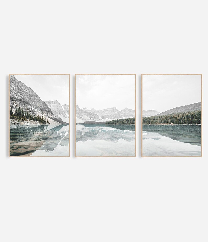 Mountain Print Mountain Wall Art Decor Set of 3 Mountain Etsy