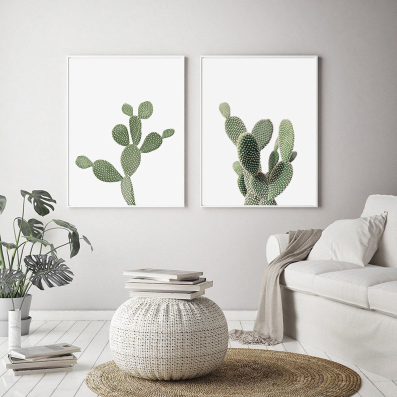 Cactus Print Cacti Wall Art Boho Decor Printable Wall Art Etsy