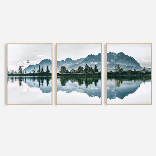 Mountain Print Mountain Wall Art Decor Set of 3 Mountain Etsy