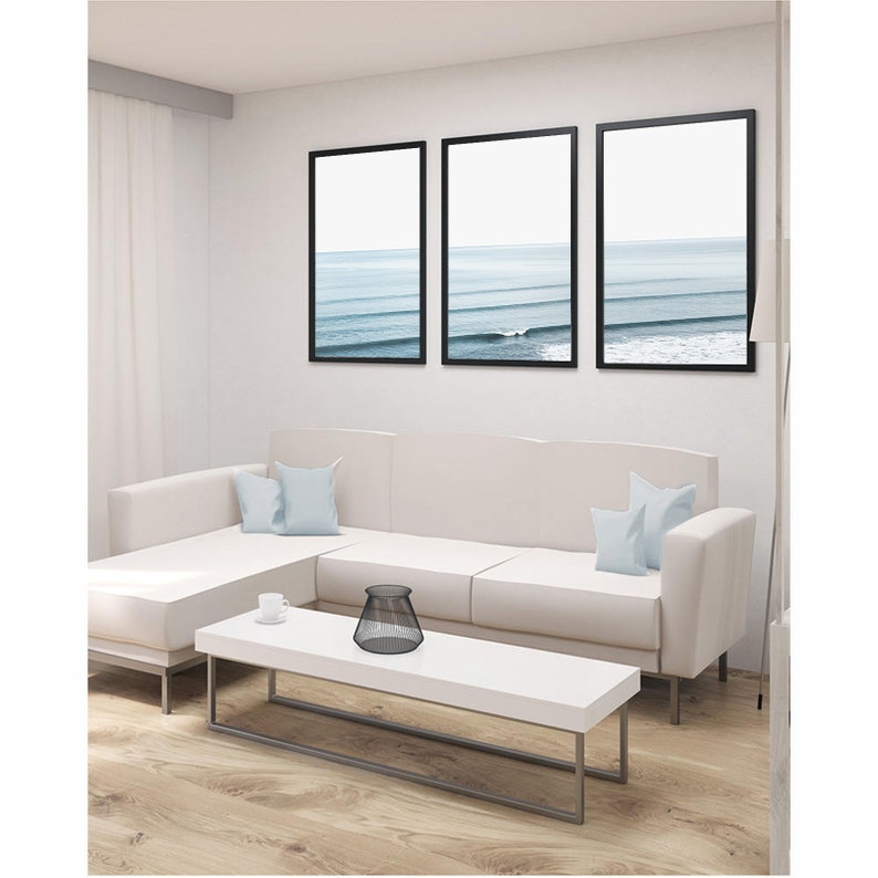 Strand Wall Art Set van 3 Oceaan Wall Art Oceaan Fotografie Oceaan Golven Print Coastal Wall Art Golven Muur Decor Golven Poster Strand Print Poster afbeelding 6