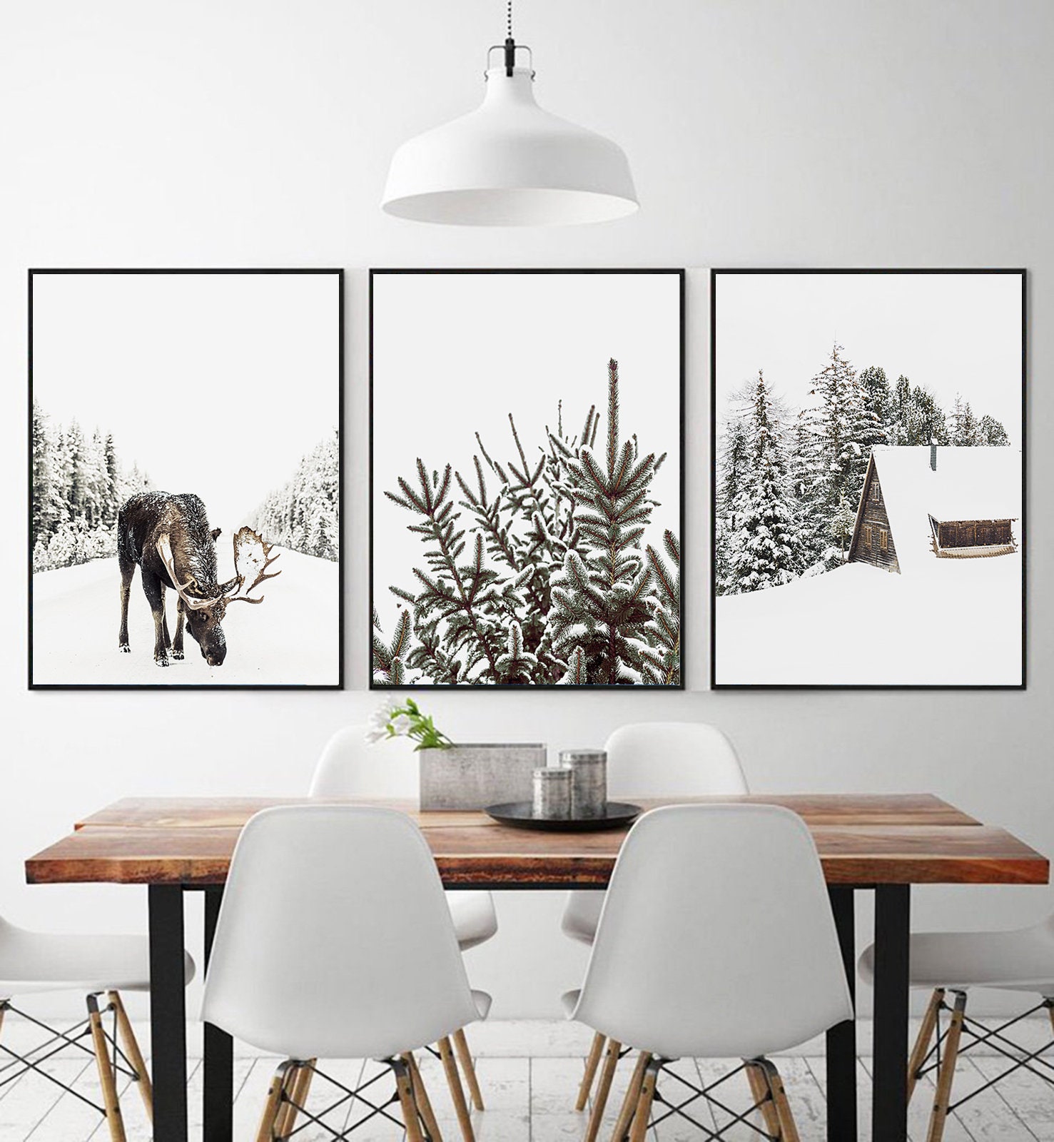 Winter Wall Art Set of Winter Prints Christmas Wall Art Decor | Etsy