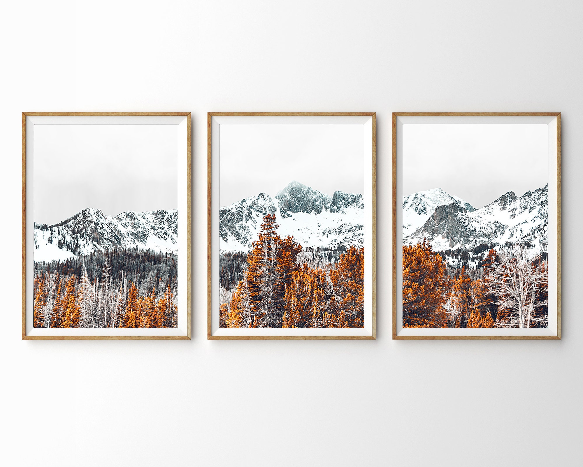 Set of 3 Mountain Prints Mountain Wall Art Decor Landscape Print Nature ...