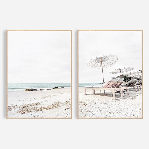 Beach Wall Art Set of 2 Beach Prints Coastal Print Ocean Print Etsy