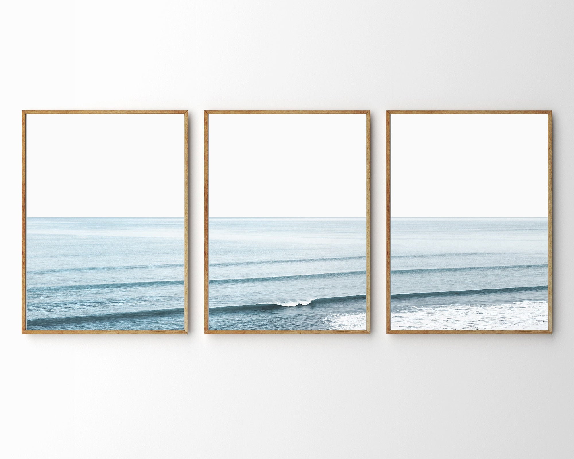 Beach Wall Art Set of 3 Ocean Wall Art Ocean Photography Ocean Etsy