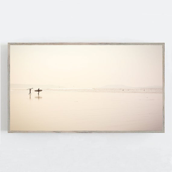 Samsung Frame TV Art, Beach Wall Art, Frame TV Art, Surfer Wall Art, Coastal Wall Decor, Beach TV Art Digital Download, Surfing Art for Tv