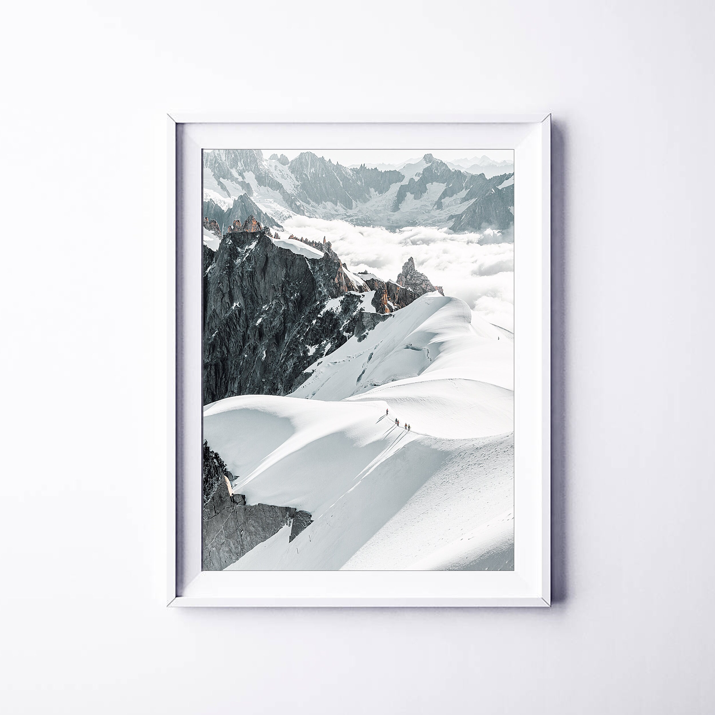 Winter Print Mountain Wall Art Decor Snow Mountains Print, Winter ...