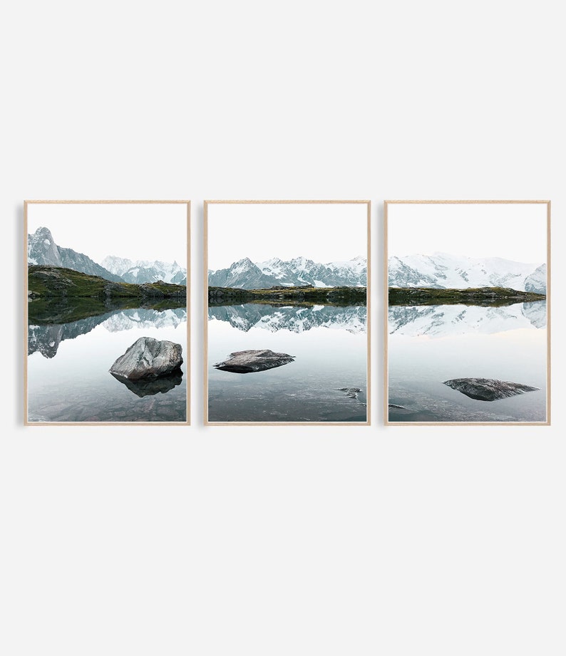Mountain Wall Art Set of 3 Mountain Photography Landscape Print Decor ...