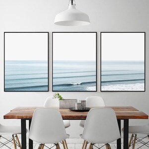 Beach Wall Art Set of 2 Beach Print Poster Ocean Wall Art Ocean Photography Ocean Waves Print Coastal Wall Art Waves Wall Decor Waves Poster image 5