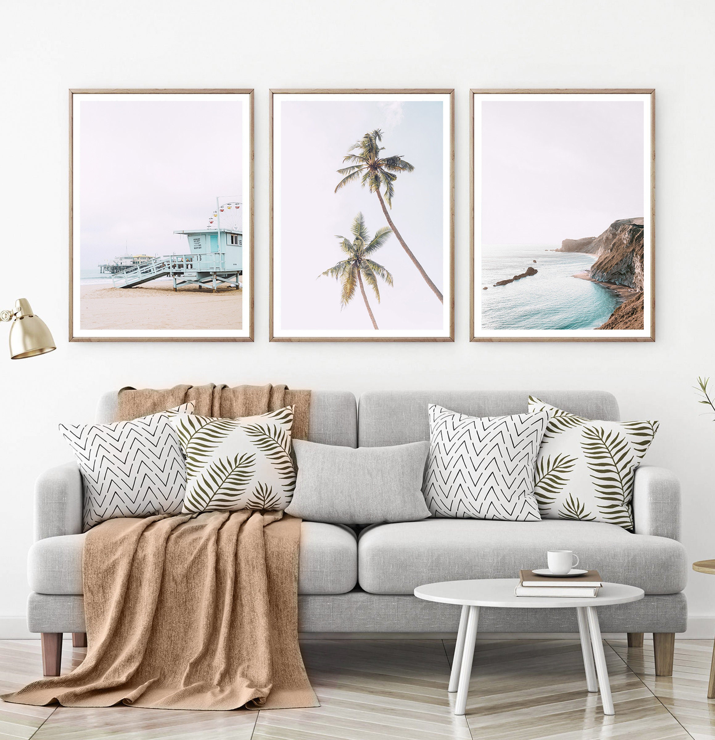 Beach Wall Art Beach Print Ocean Wall Art Set of 3 Ocean Print Etsy