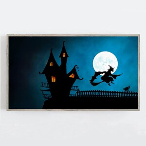 Halloween,Samsung Frame TV Art Halloween Decor Spooky Witch Frame TV Moonlight Art Samsung Frame Halloween Art, Digital Download Halloween