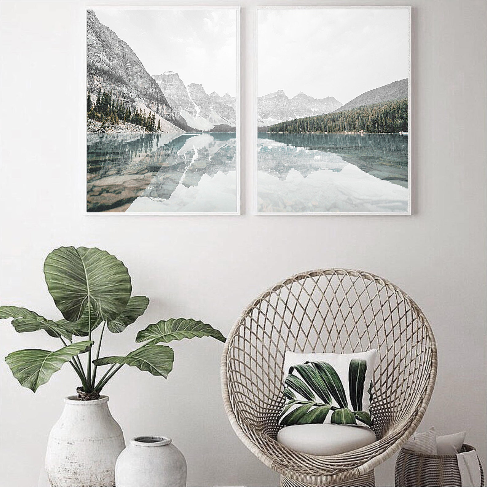 Mountain Wall Art Decor Set of 2 Mountain Prints Mountain Etsy