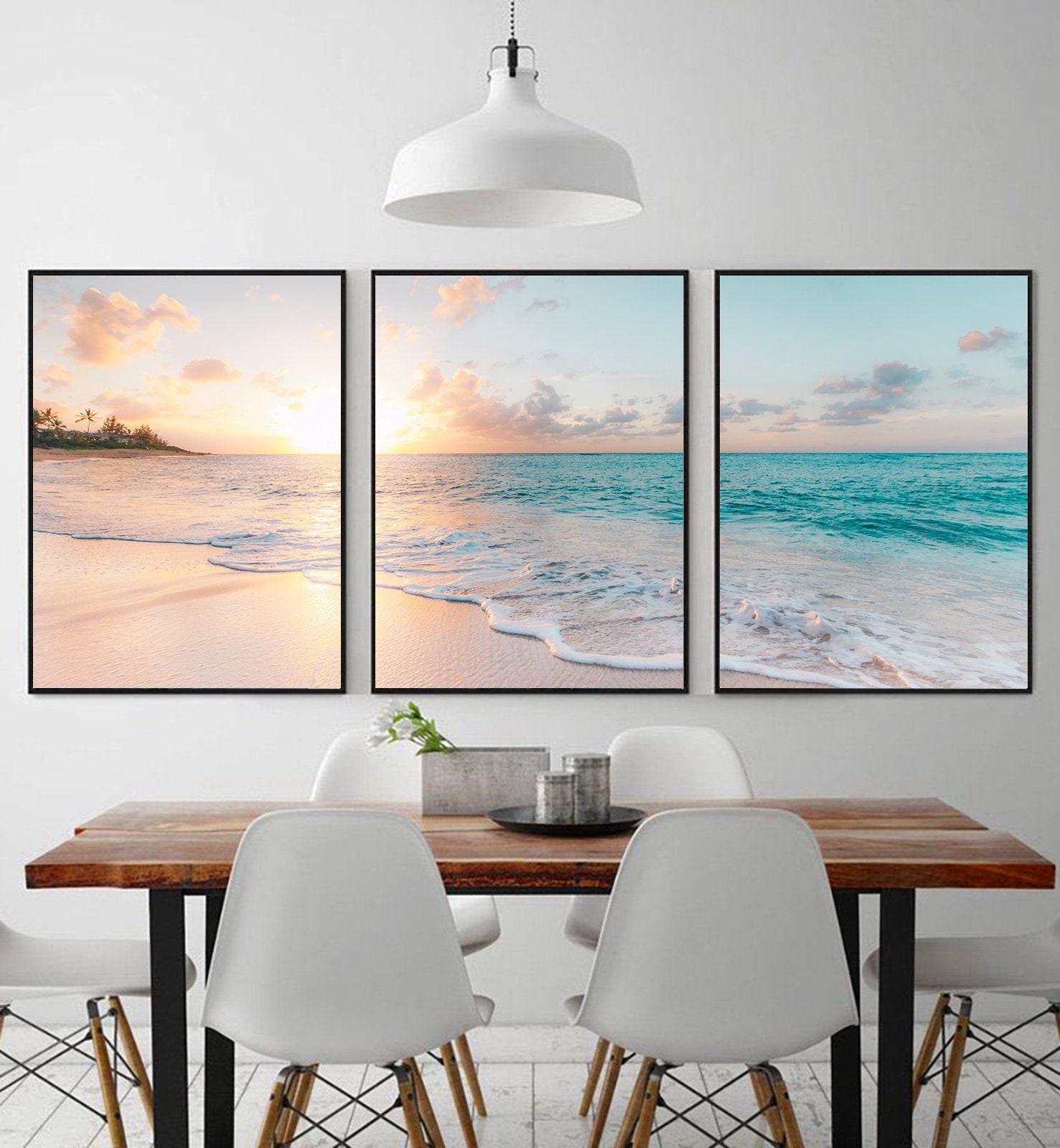 Beach Print Ocean Wall Art Beach Wall Art Set of 3 Ocean Etsy