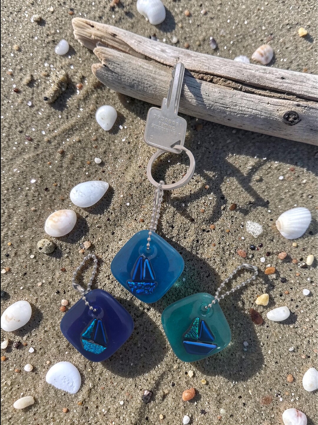Amazing Glass Key Rings Fused Glass Yacht Keyrings - Etsy