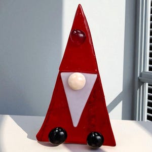 Fused glass Father Christmas