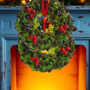 Fused Glass Christmas Wreath