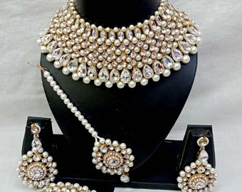 Indian Gold Tone Wedding Bracelet Bridal Costume Pearl Fashion Jewelry Necklace Indian Gold Tone Wedding Bracelet Bridal Costume Pearl Fashion Jewelry Necklace