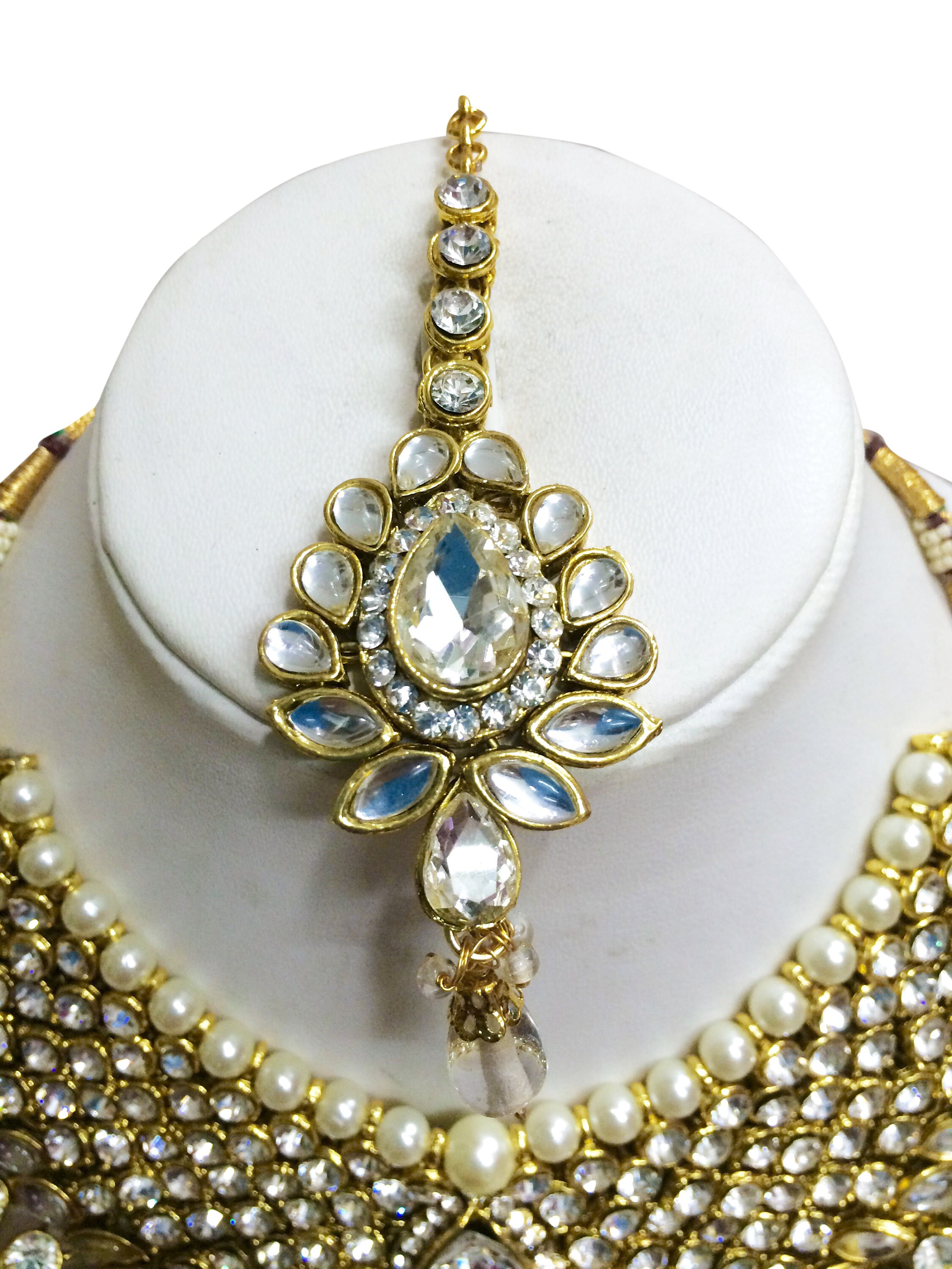 Orecchini collana Kundan stile Bollywood placcati oro gioielli da sposa indiani – acquista a prezzi convenienti sul marketplace