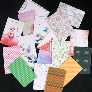 100 Tarjetas de pendientes, Tarjetas de collar Tarjetas de joyería Pendientes Tarjeta de visualización Tarjetas de soporte de collar Tarjetas de visualización de joyas AL591