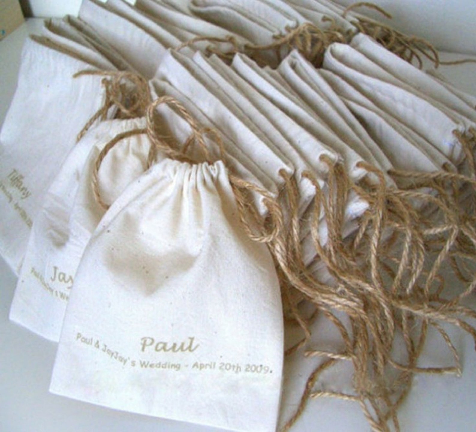 50pcs Custom Cotton Printed Bags Wedding Favor Bags Giftbags - Etsy