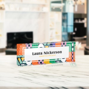 Benutzerdefinierte Blumen Acryl Schreibtisch Namensschild: Personalisierte Büro Dekor