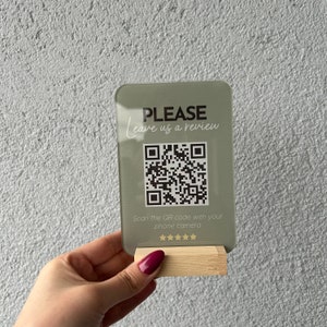 Mini QR Code  Display Sign  Social Media QR Code | Salon Sign | Beauty Sign | Hairdressers Beautician Sign