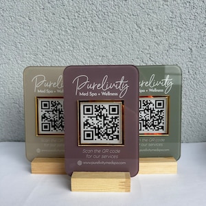 Mini QR Code Social Media Display Schild Facebook Instagram Business Schild Zahlungsschild Termin