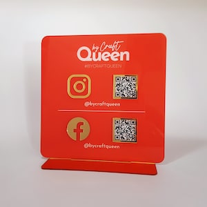 Multi QR code Business Social Media Sign Payment Sign Instagram Facebook Zelle Venmo Cashapp QR Code Sign