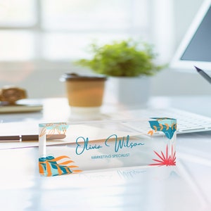 Personalized Desk Name Plate, Custom Acrylic Name Plate, Gift for Her, Dad, Boss, Office Decor, Custom Desk Sign, Unique Desk Accessories