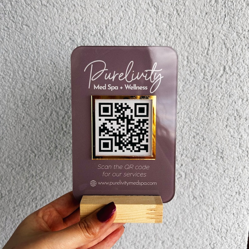 Mini QR Code Display Sign Social Media QR Code Salon Sign Etsy