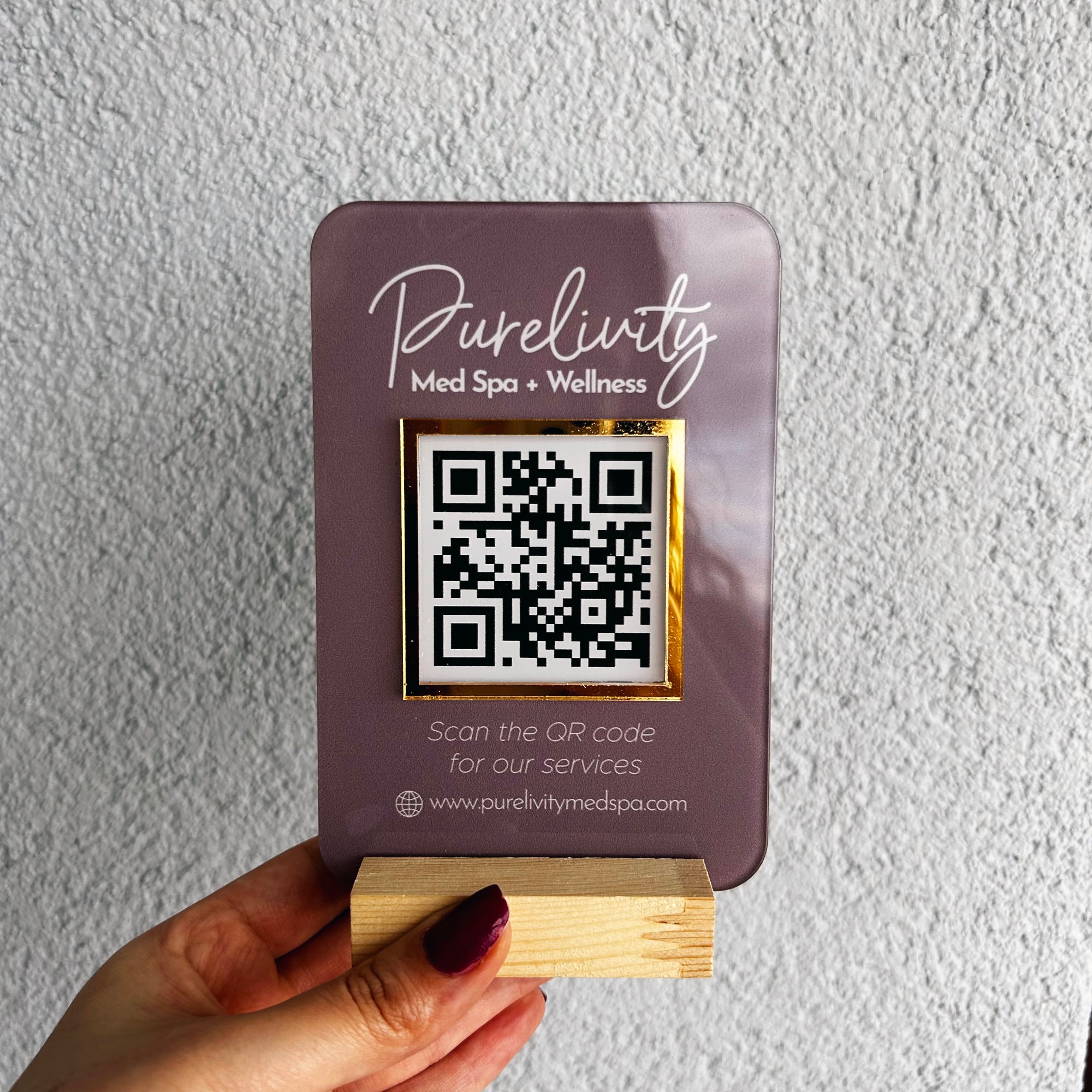 Mini QR Code Display Sign Social Media QR Code Salon Sign Etsy Canada