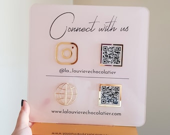 Personalized QR Code Business Sign | Custom Logo | Payment Method | Social Media Marketing Plaque