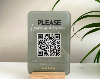 Mini QR Code  Display Sign  Social Media QR Code | Salon Sign | Beauty Sign | Hairdressers Beautician Sign