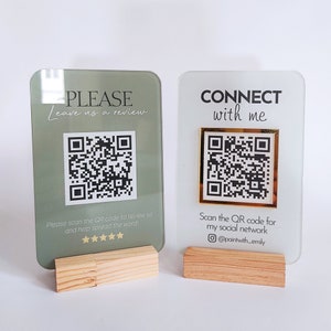 Mini QR Code Social Media Display Sign Facebook Instagram Business Sign Payment Sign Appointment