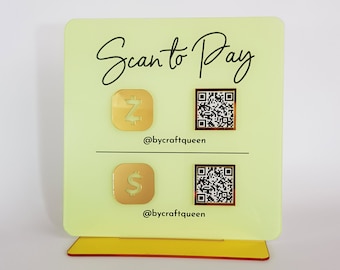Luxury Acrylic QR Code Sign: Social Media, Scan to Pay