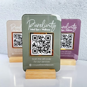 Mini QR Code Display Sign Social Media QR Code | Salon Sign | Beauty ...
