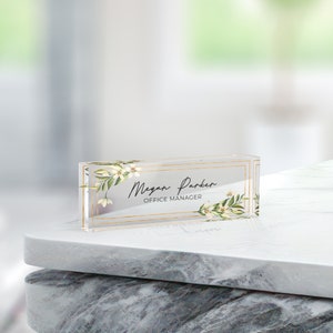 Personalized Desk Name Plate, Custom Acrylic Name Plate, Gift for Her, Dad, Boss, Office Decor, Custom Desk Sign, Unique Desk Accessories