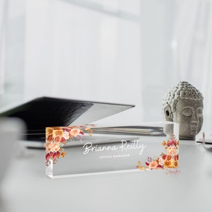 Personalized Desk Name Plate, Custom Acrylic Name Plate, Gift for Her, Dad, Boss, Office Decor, Custom Desk Sign, Unique Desk Accessories