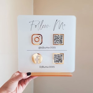 Custom Acrylic QR Code Business Sign: Social Media & Payment