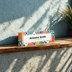 Personalized Desk Name Plate, Custom Acrylic Name Plate, Gift for Her, Dad, Boss, Office Decor, Custom Desk Sign, Unique Desk Accessories