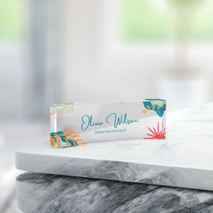 Personalized Desk Name Plate, Custom Acrylic Name Plate, Gift for Her, Dad, Boss, Office Decor, Custom Desk Sign, Unique Desk Accessories
