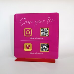 Multi QR code Business Social Media Sign Payment Sign Instagram Facebook Zelle Venmo Cashapp QR Code Sign