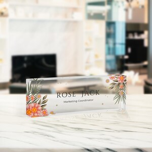 Personalized Desk Name Plate, Custom Acrylic Name Plate, Gift for Her, Dad, Boss, Office Decor, Custom Desk Sign, Unique Desk Accessories