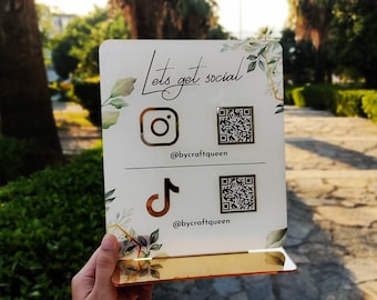 QR Code | Icon Sign, Instagram Social Media & Payment Sign for Beautician or Hairdresser