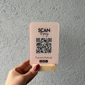 Mini QR Code  Display Sign  Social Media QR Code | Salon Sign | Beauty Sign | Hairdressers Beautician Sign