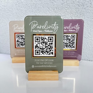 Benutzerdefinierte Acryl QR Code Geschäft Schild: Social Media, Zahlung, Termin