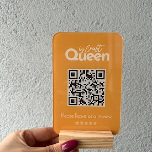 Mini QR Code  Display Sign  Social Media QR Code | Salon Sign | Beauty Sign | Hairdressers Beautician Sign